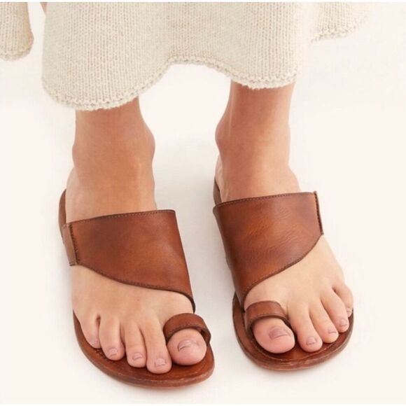 Free People Shoes - Free People Sant Antoni Leather Slide Sandals